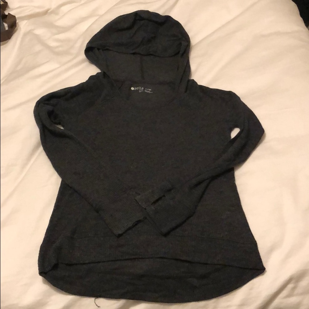 Zella Girl - size S (7/8). Gray lightweight hoodie